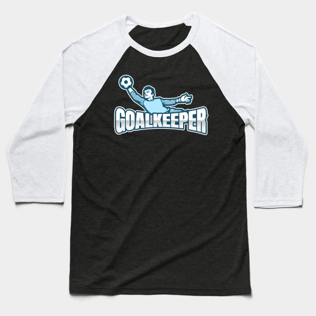 Football goalkeeper - blue Baseball T-Shirt by BB Funny Store